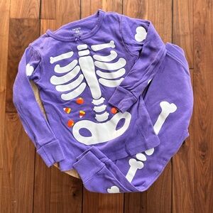 Carters Halloween Skeleton Bones Purple Pajama Set sz: 24M
